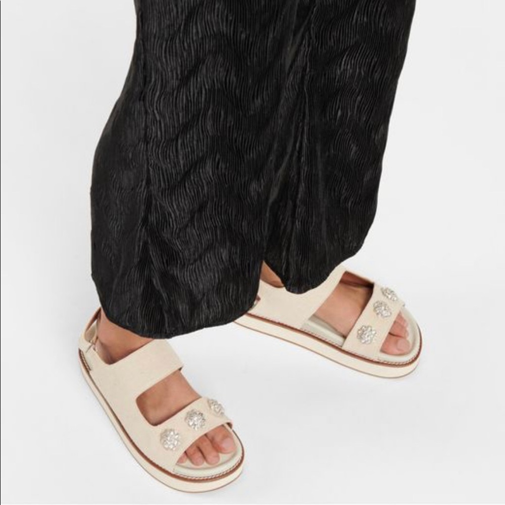 GANNI Juta Canvas Slingback Sandals